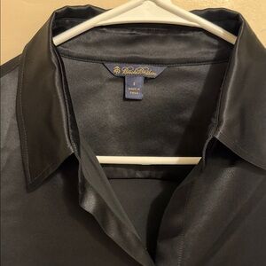 Brooks Brothers Black 100% SILK button up